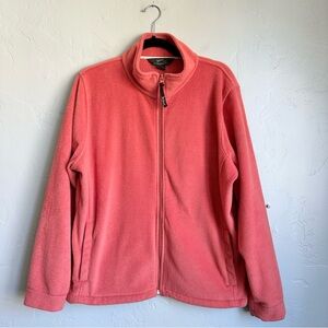 Woolrich Women's Coral Salmon Full Zip Soft Cozy Fleece Jacket Size XL‎ EUC